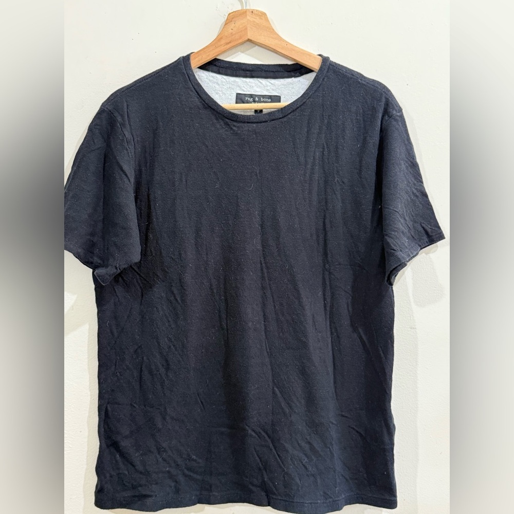 rag & bone Men's Black Crewneck Tee